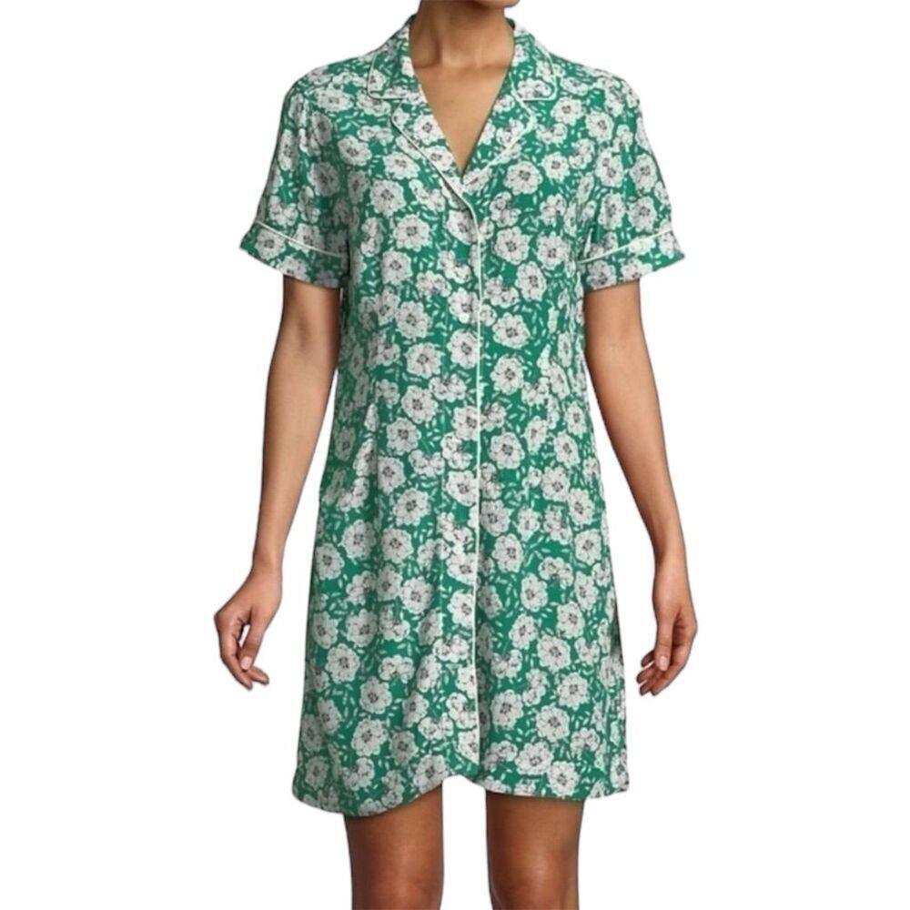 Calvin Klein Women's Green Floral Mini Dress Size M Short Sleeve Spring‎ Summer